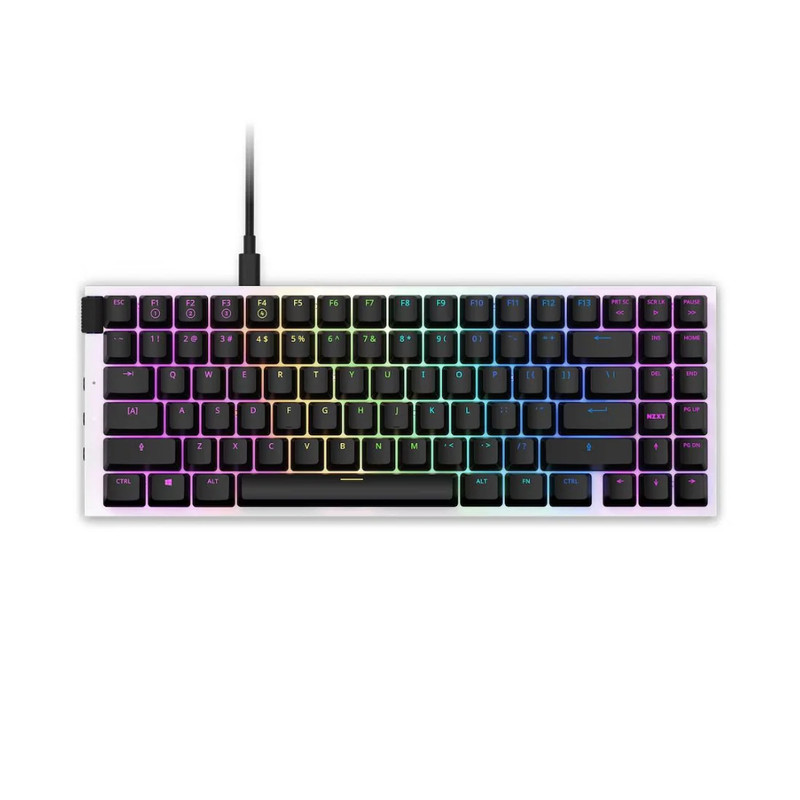 NZXT Function Mini TKL Mechanical Gaming Keyboard - White - لوحة مفاتيح